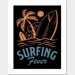 Surfing fever vintage Posters and Art